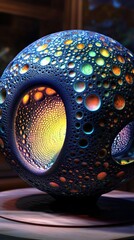 Wall Mural - intricate sphere emitting vibrant light, a mesmerizing spectacle of color and texture
