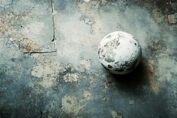 Aufkleber - Weathered sphere on grunge floor.