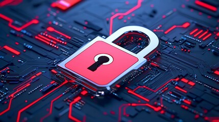 Symbolizing secure data encryption by enclosing a digital padlock with binary code.