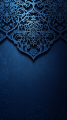 Aufkleber - Exquisite blue backdrop adorned with intricate floral arabesque designs, perfect for ramadan cards and event invites