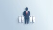 © Eman Suardi - A graphic representation of a leader among a group of followers, symbolizing authority.