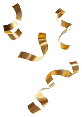 Canvas Print - png mini ribbon confettis ribbons gold decorations.