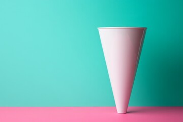 Poster - A minimalist depiction of a clean white funnel on a soft pastel background, with smooth and simple curves
