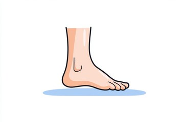 Poster - A minimalist illustration of a footprint icon, drawn with clean lines and soft gradients of beige and gray on a white background