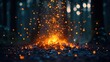 © AFFANYUDA - Fiery sparks rising from a campfire in a dark forest.