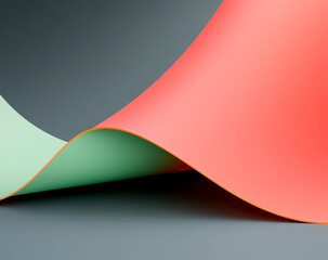 Wall Mural - close-up of a vibrant red and green gradient with smooth curves