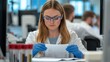 © SunPunjiStudio - Young Female Scientist Analyzing Data in Modern Laboratory Setting