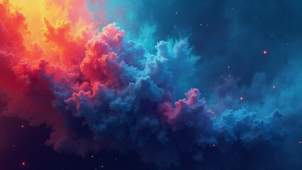 Wall Mural - abstract orange and blue background. generative ai.