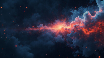 Wall Mural - abstract orange and blue background. generative ai.