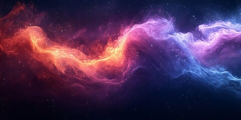 Purple pink blue abstract dynamic color flow wave black background grainy texture banner website header design, Generative AI