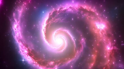 Wall Mural - Amazingly colorful galaxy in outer space, with swirling, sparkling stars, vibrant nebulae in pinks, blues, and purples, and a glowing, radiant core