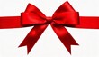 © tino - Structure Reference ImageRed satin gift ribbon and bow isolated on transparent background, Christmas or birthday or Valentines Day holiday celebration,