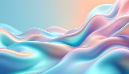 Aufkleber - Abstract pastel colors 3d wave background. Abstract background in soft pastel colors. 3D render abstract light blue curve frosted glass pattern with a gradient color on a blue background