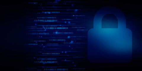 2d illustration Safety concept: Closed Padlock on digital background
