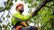 © kongkiat chairat - maintenance engineer working on tree, wearing safety gear and focused