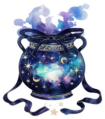 Wall Mural - PNG Cauldron art illustration watercolor.