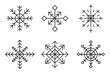 © Hhoary - Snowflake line graphic with different shapes for winter, season, celebration, illustration and element