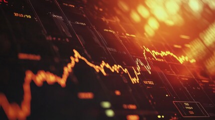 Aufkleber - Dynamic Financial Chart with Rising Graph and Bright Background