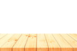 © saranyoo - empty wooden table top isolated on white background, used for montage your products