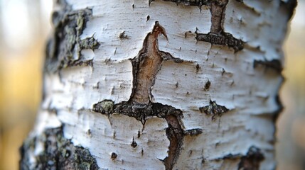 Wall Mural - Detailed Closeup Of A Birch Tree Trunk Texture