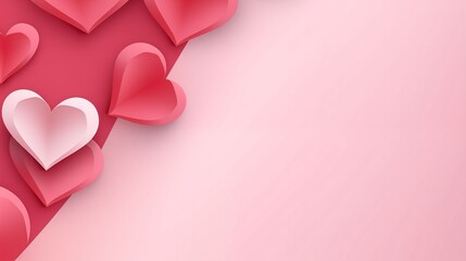 Wall Mural - Lovely Pink Hearts Valentine's Day Background