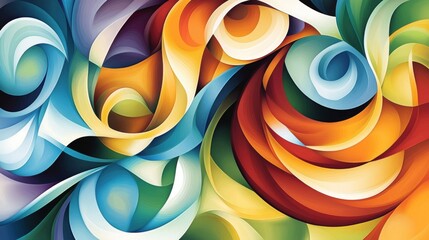 Poster - Colorful Abstract Swirls in Dynamic Patterns and Fluid Motion