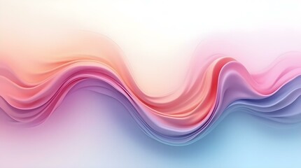 Fototapete - Abstract fluid waves of pink, purple, and blue blend smoothly across a gradient background, creating a soft and flowing effect