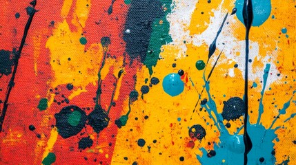 Aufkleber - Colorful Abstract Art with Paint Splashes and Bold Textures