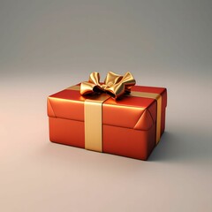 Wall Mural - Luxury Gift Box with Golden Bow: A Festive Surprise