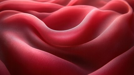 Aufkleber - A close-up view of soft, flowing red fabric creating a smooth, wavy texture.