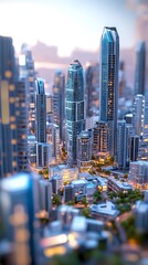  Modern Metropolis: A Stunning Aerial View of a Futuristic Cityscape at Dawn