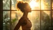 © DarkinStudio - A person stretching in a sunlit room, showing natural skin and strength, with a healthy glow