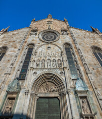 Sticker - The gothic facade of Como Cathedral (Santa Maria Assunta or Duomo di Como) in the old town of Como, Lombardy, Italy