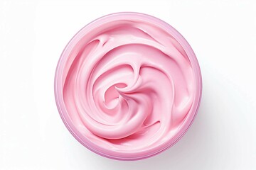 Poster - Pink Body Butter , Isolated white background, flat lay