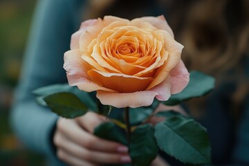 Canvas Print - A close-up shot of a person holding a flower, great for personal or professional use