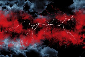 Wall Mural - a red and black cloud filled with lightning