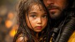 © tonpreecha - In Thailand, inside a burning building, a male firefighter hands over the girl he saved to his colleague. The image of a colleague holding the girl.