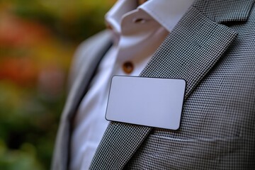 Poster - A close-up shot of a man wearing a suit and tie, suitable for business or formal events