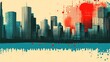© Cah - Abstract Cityscape Skyline Modern Urban Art Design