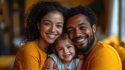 Sticker - A man, woman, and young girl together in a warm and cozy moment