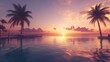 © AzSteel - Scenic Ocean View with Swimming Pool at Sunset