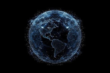 Wall Mural - a blue globe with a lot of stars on it