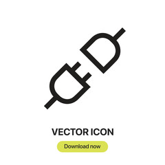 Leinwandbilder - Plug icon vector. Linear-style sign for mobile concept and web design. Plug symbol illustration. Pixel vector graphics - Vector.