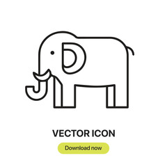Fototapete - Elephant icon vector. Linear-style sign for mobile concept and web design. Elephant symbol illustration. Pixel vector graphics - Vector.