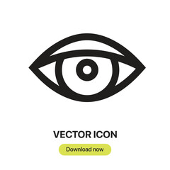 Fototapete - Eye icon vector. Linear-style sign for mobile concept and web design. Eye symbol illustration. Pixel vector graphics - Vector.