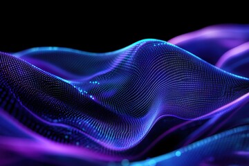 Wall Mural - a blue and purple wave of a computer generated image