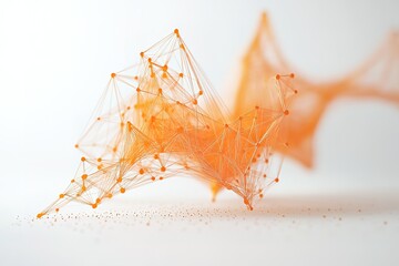 Wall Mural - a series of orange lines and dots are connected to form a shape