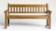 © Jelena - rustic wooden park bench on a white background, showcasing natural wood grain, simple lines, and classic design, evoking a sense of tranquility and simplicity