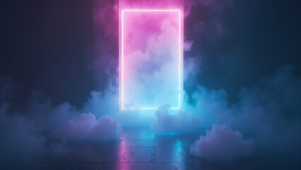 Wall Mural - Abstract neon background. Generative ai.