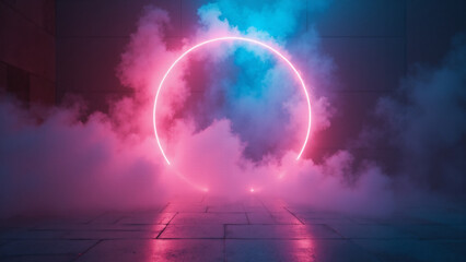 Wall Mural - abstract neon background. generative ai.